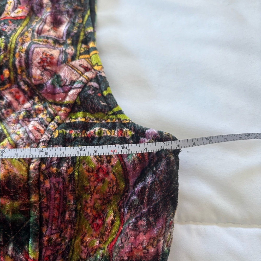 90s y2k Retro Velvet Chico's Multicolor Paisley Vest - Picture 7 of 8